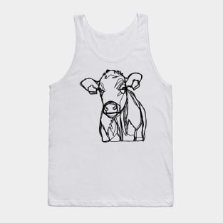 baby cow calf line art black Tank Top